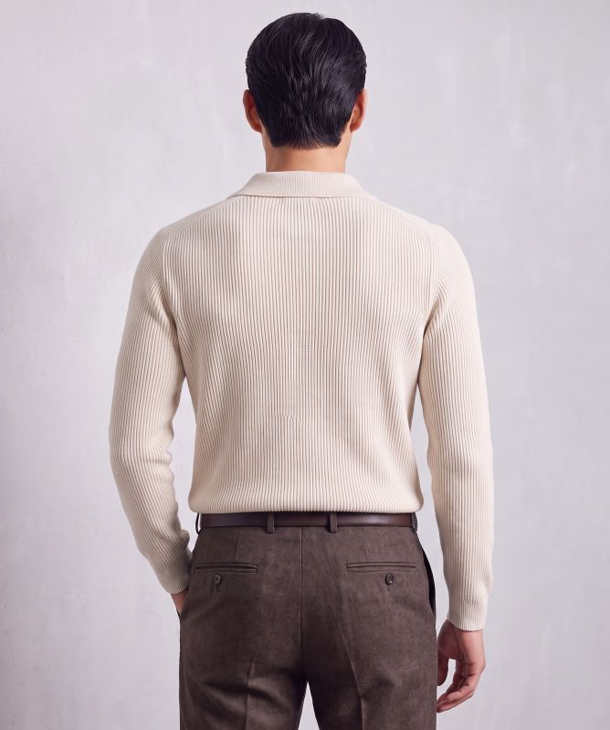 Profuomo Ribbed Polo Jumper