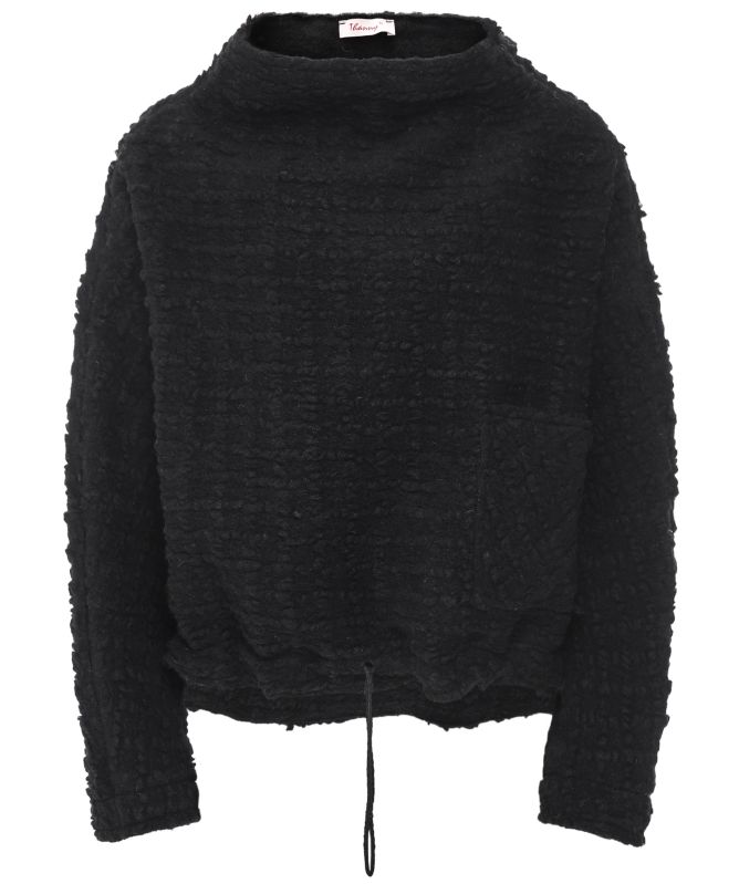 Thanny Kelly Cropped Textured Wool Blend Jumper