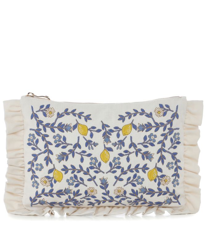 Elizabeth Scarlett Lemon Garden Frill Pouch