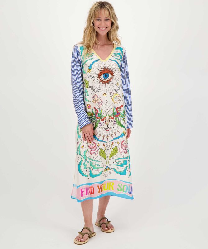 Me369 Violet Enlightenment V-Neck Dress