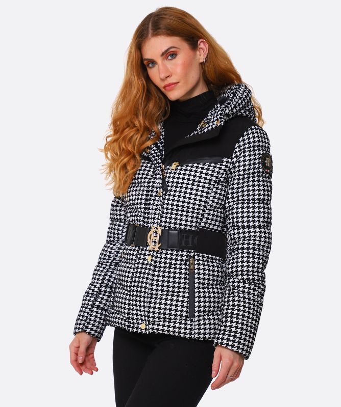ジャケット・アウター ella selectshop houndstooth over jacket adidas Houndstooth Kadın Siyah/Beyaz Mont