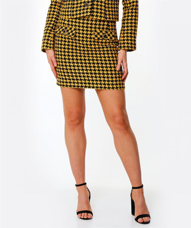 RIXO Mariah Dogtooth Mini Skirt