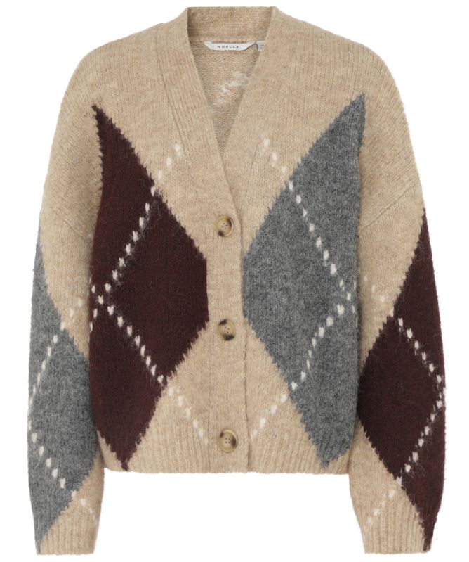Noella N-Laiana Knit Argyle Cardigan