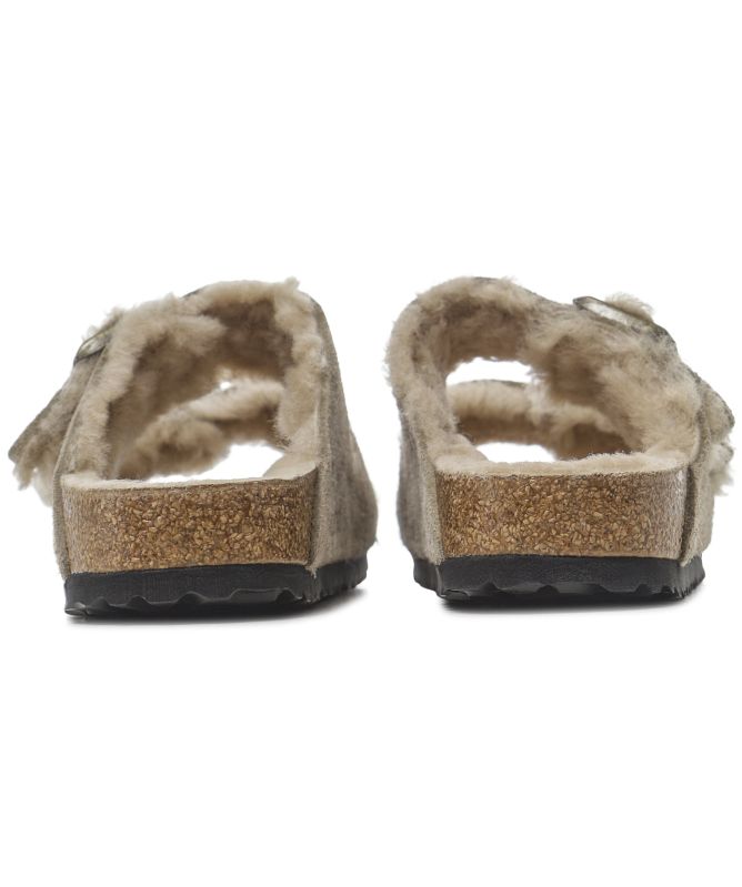 Birkenstock Arizona Shearling Suede Leather Sandals