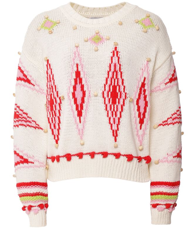Hayley Menzies Intarsia Diamond Beaded Jumper