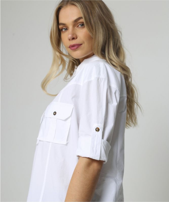 GANNI Button Through Cotton Poplin Shirt