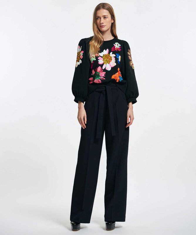 Essentiel Antwerp Enna Sequin Embroidered Sweater