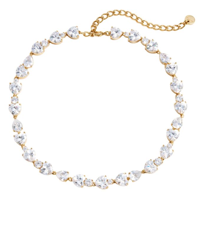 Self-Portrait Gold Heart Crystal Necklace