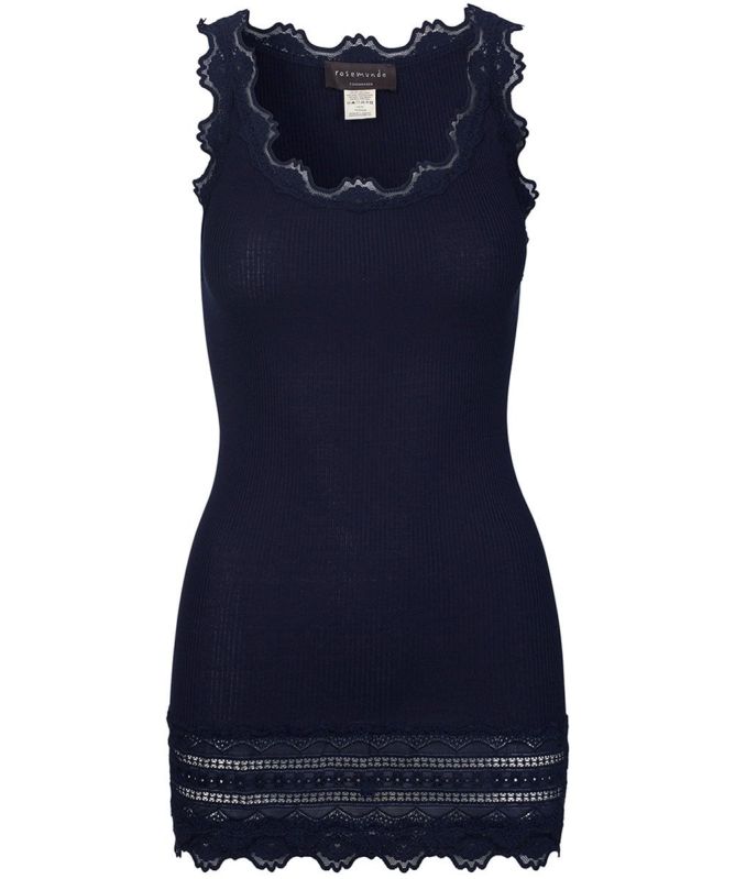 Rosemunde Silk Lace Hem Tank Top