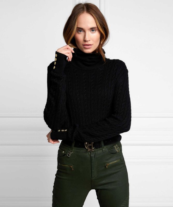 Holland Cooper Seattle Roll Neck Cable Knit Jumper