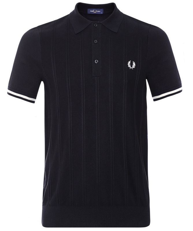 Fred Perry Textured Knit Tipped Polo Shirt