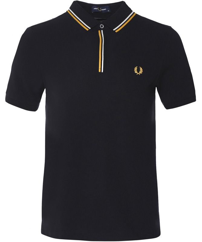 Fred Perry Black Tipped Placket Polo Shirt M8559 102 | Jules B