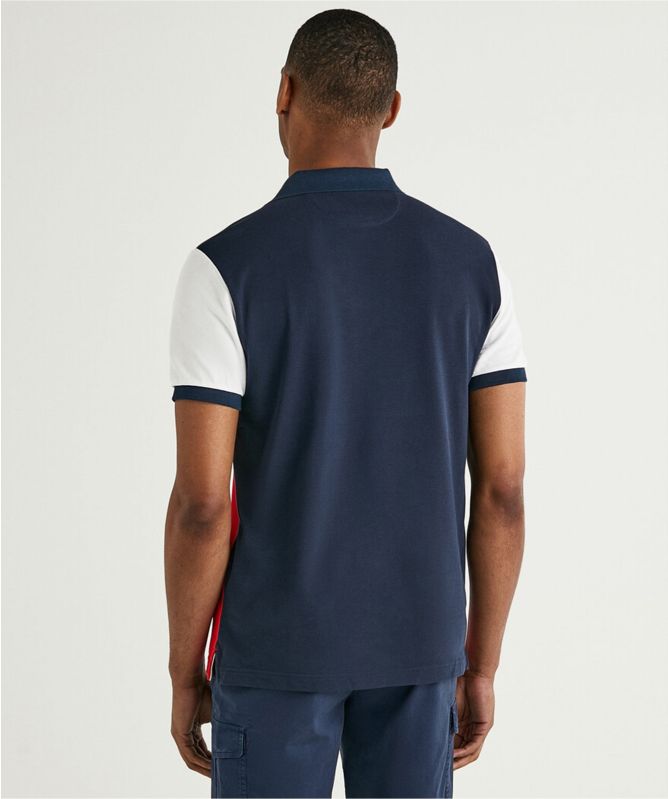 Hackett Colour Block Crest Polo Shirt
