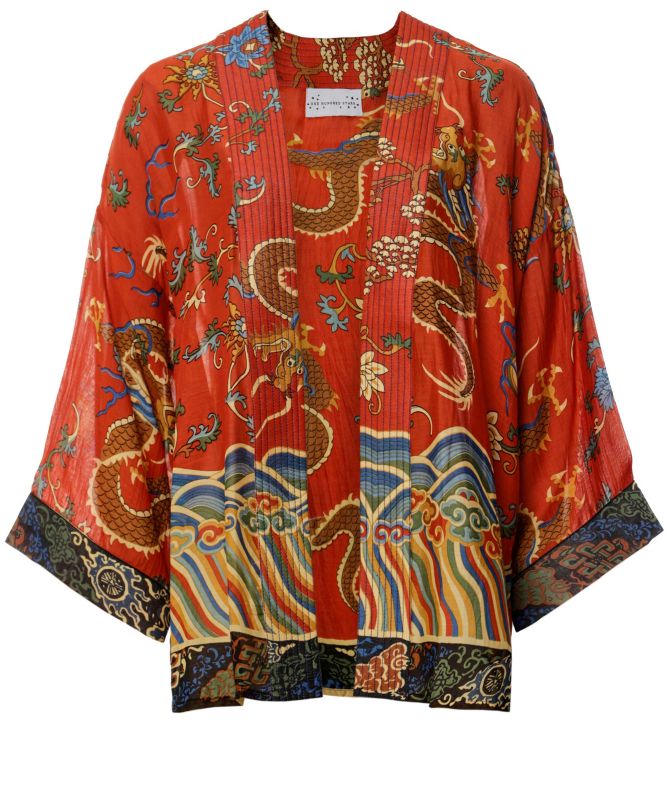 One Hundred Stars Dragon Rust Kimono