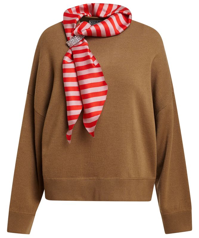 Essentiel Antwerp Kurtis Jumper with Embellished Scarf