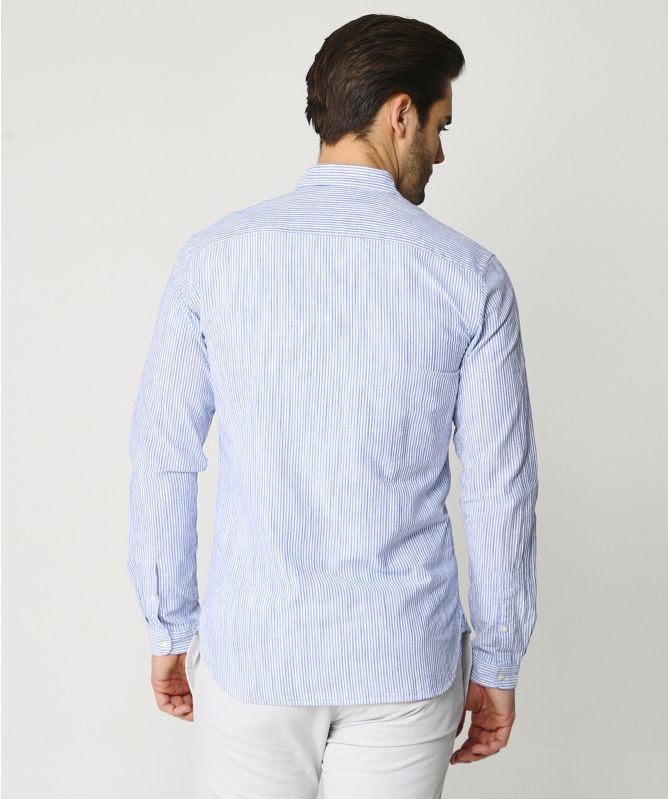 Slub Cotton Striped Clerkenwell Tab Shirt