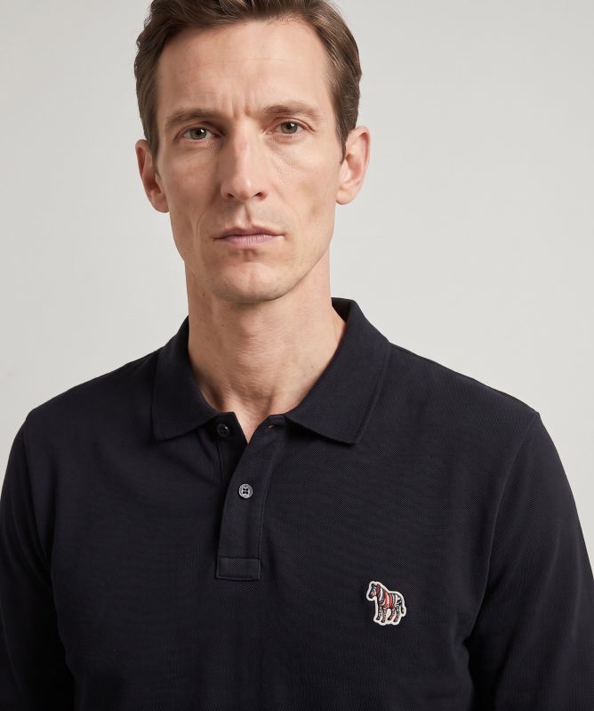 Paul Smith Zebra Logo Long-Sleeve Polo Shirt