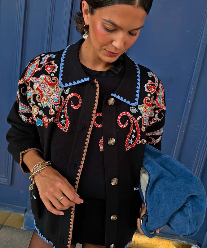 Never Fully Dressed Paisley Embroidered Cardigan