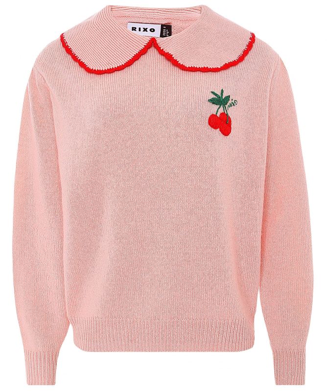 RIXO Pink Lula Wool Sweater | Jules B