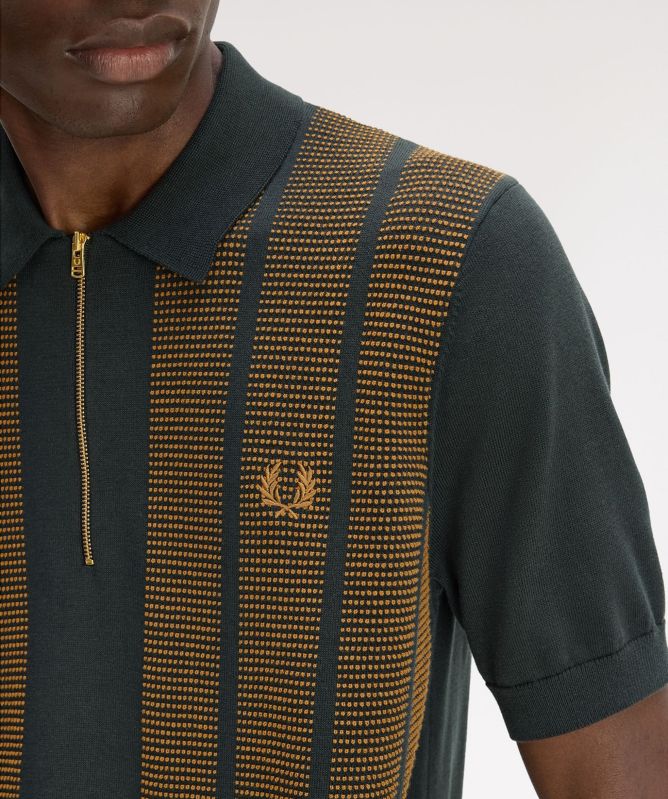 Fred Perry Textured Panel Knitted Shirt