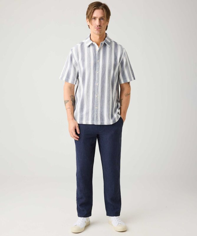 Knowledge Cotton Regular Linen Trousers
