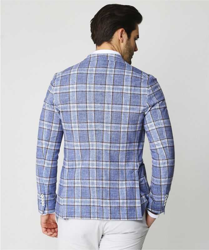 Circolo 1901 Stretch Cotton Pique Check Print Jacket