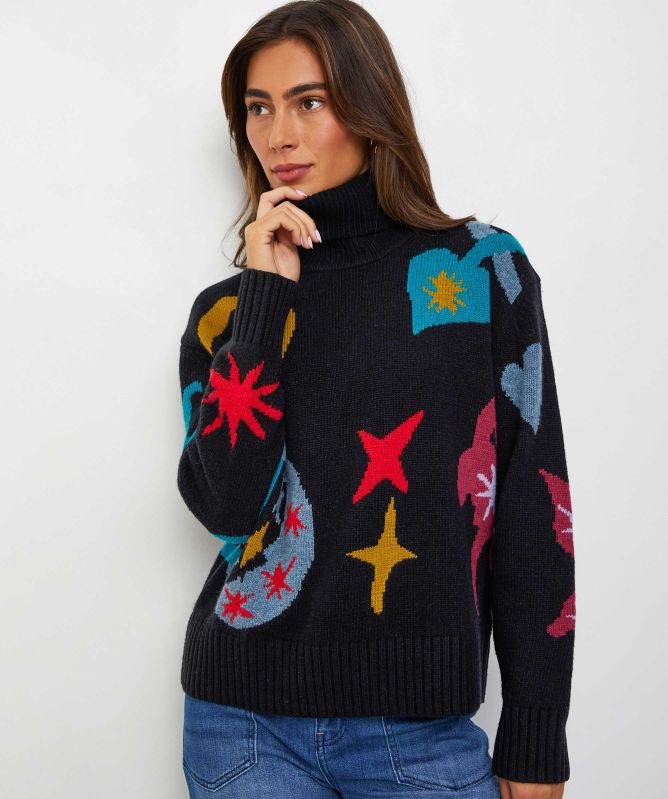 Paul Smith Wool Roll Neck Motif Jumper