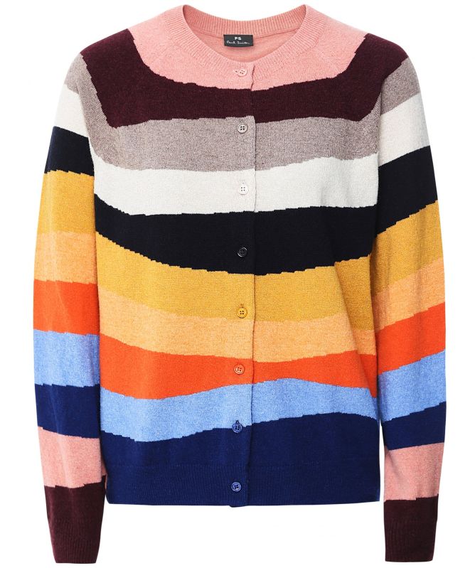 Paul Smith Mountain Stripe Wool Blend Cardigan