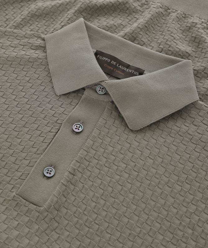 Filippo De Laurentiis Crepe Cotton Polo
