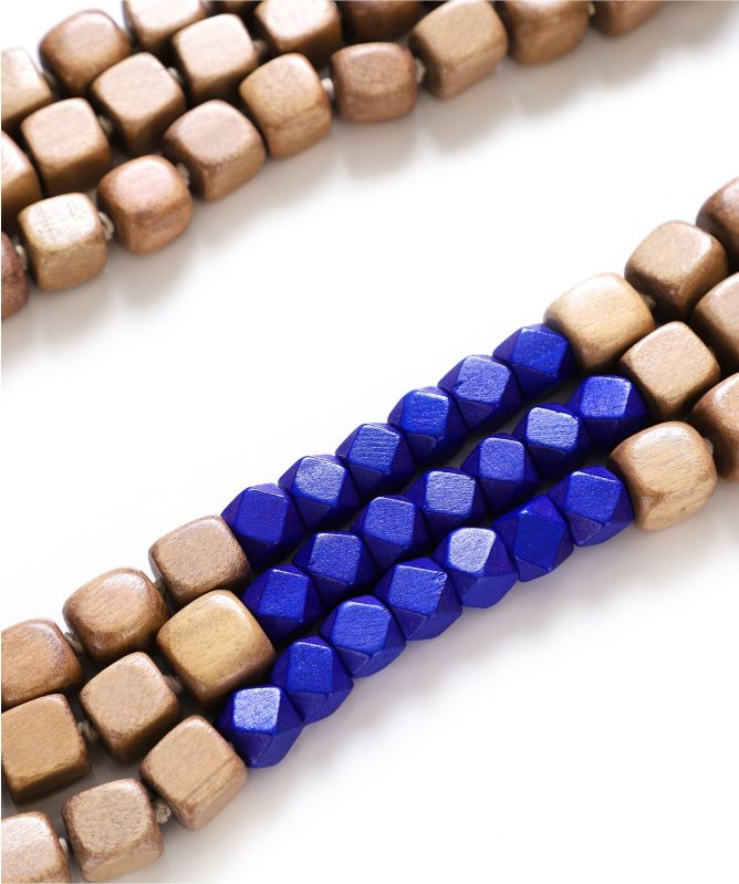 Zen Jewellery Square Beaded Wooden Necklace