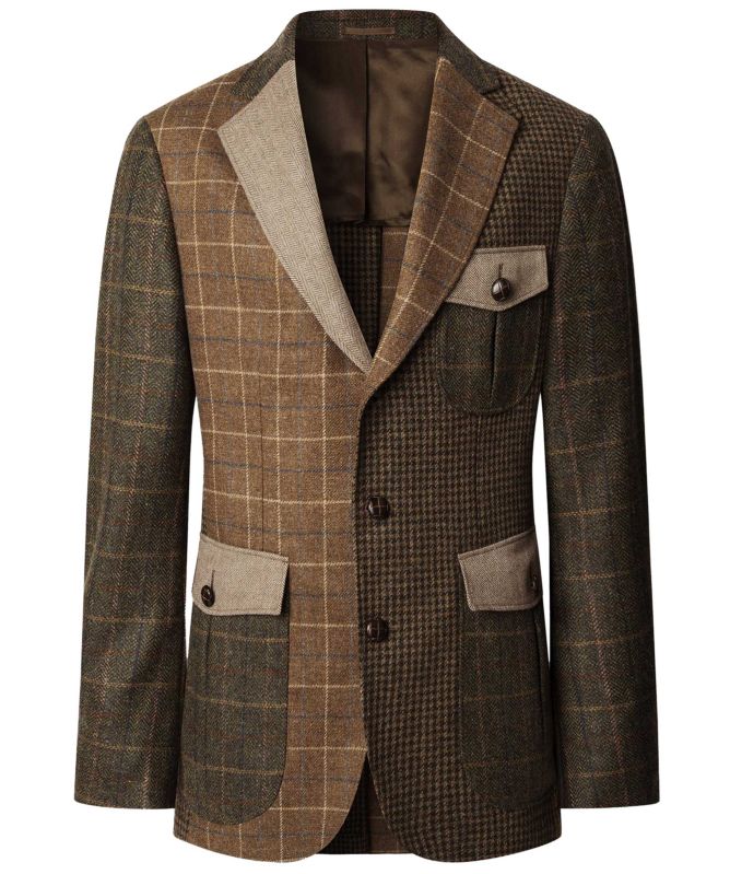 patchwork blazer mens