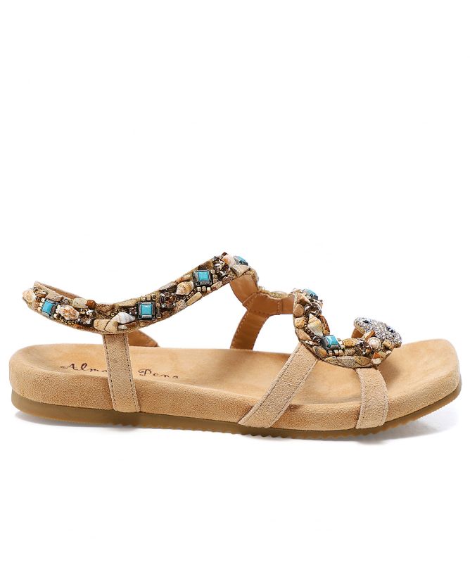 Alma en Pena Embellished Suede Snake Sandals
