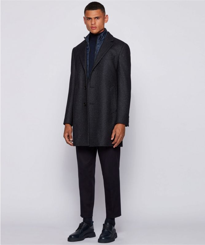 BOSS Blue Wool Blend Nadim4 Coat | Jules B