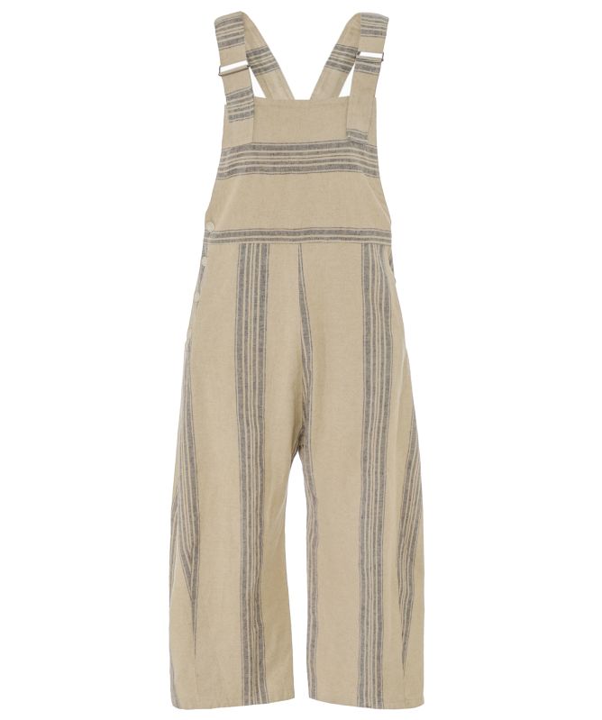 Lurdes Bergada Striped Linen-Blend Dungarees