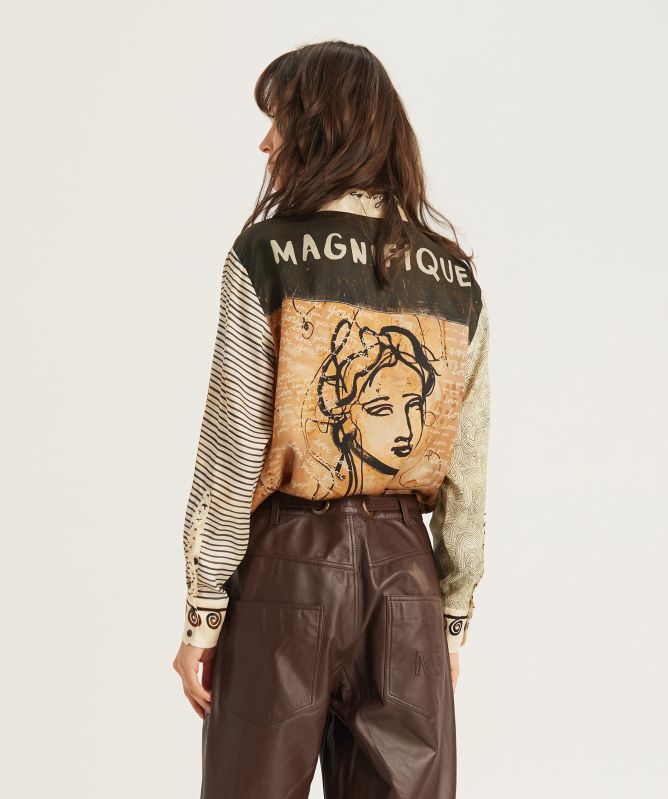 Me369 Isabel Mixed Print Shirt