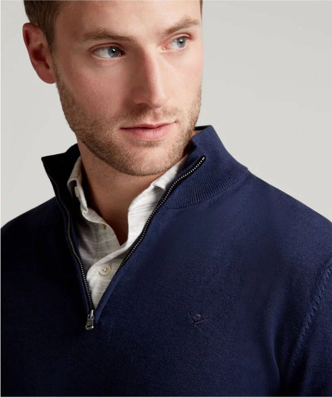 Hackett Cotton Silk Half-Zip Jumper