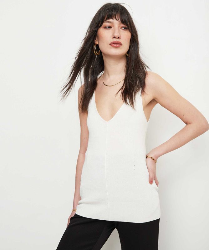 JOSEPH Satiny Rib Knitted Tank Top