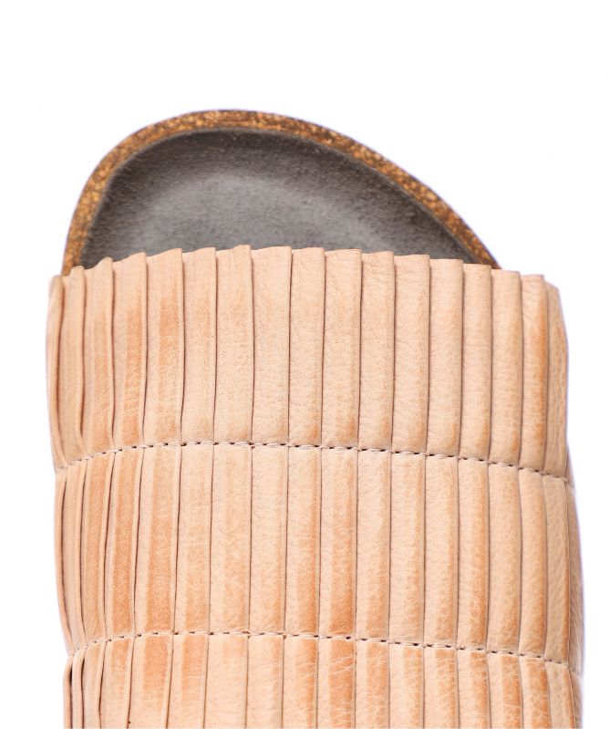 Lofina Pleated Leather Sliders