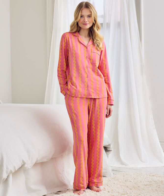 Chelsea Peers Sunset Wavy Stripe Long Pyjama Set