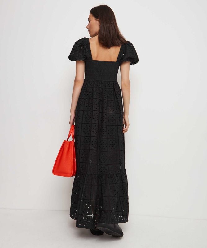 GANNI Black Broderie Anglaise Maxi Dress | Jules B