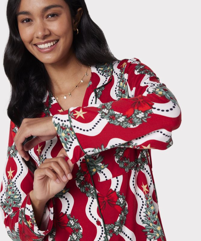 Chelsea Peers Christmas Tree & Wreath Long Pyjamas