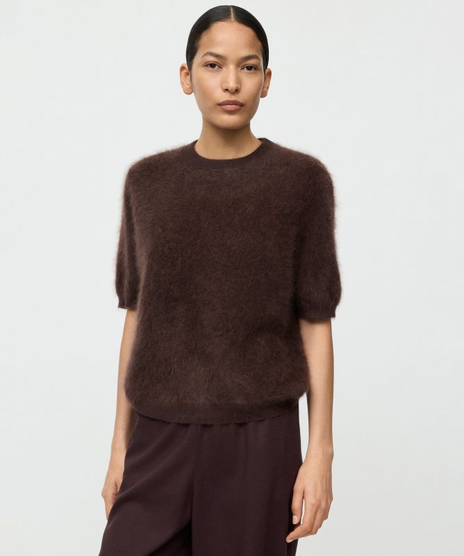 Soft Goat Brushed Short Sleeve Cashmere Jumper