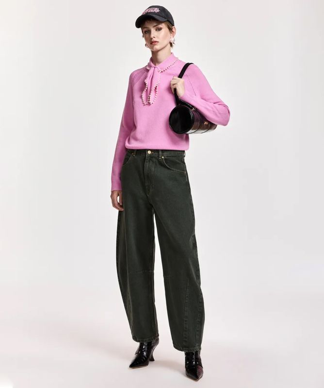 Essentiel Antwerp Kokos Barrel-Leg Cropped Jeans