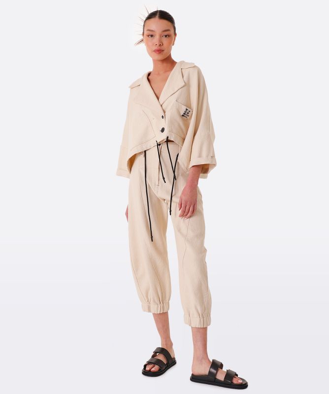 Lurdes Bergada Textured Cotton Trousers