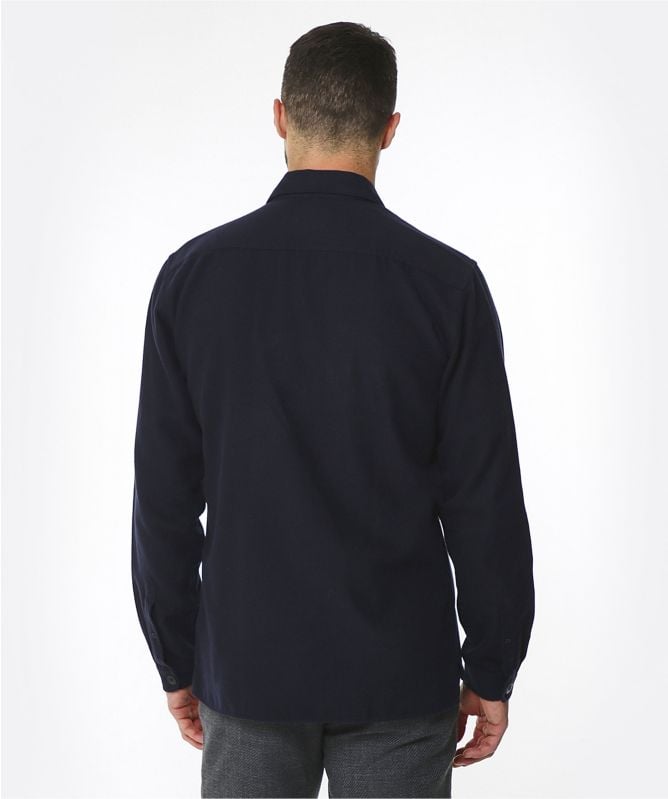Oliver Spencer Navy Relaxed Fit Eltham Overshirt Jules B