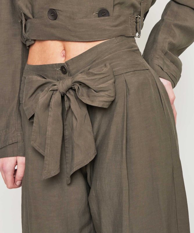 Lurdes Bergada Tie Waist Linen Blend Trousers