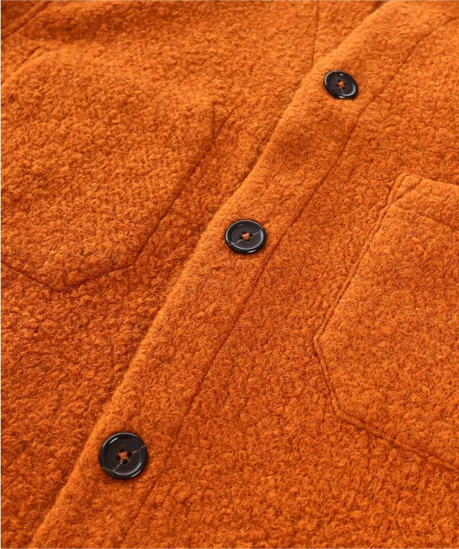 Universal Works Orange Tibet Fleece Cardigan | Jules B
