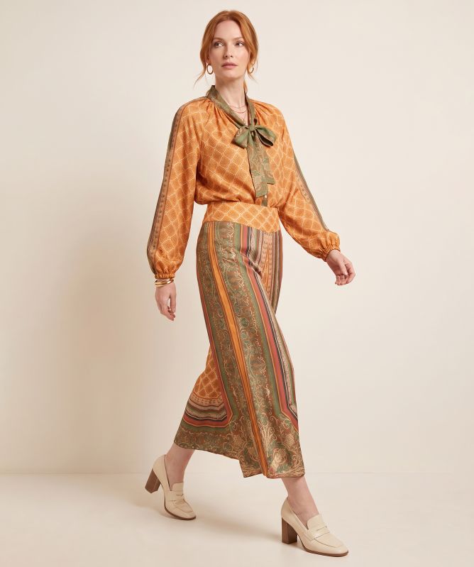One Hundred Stars Amulet Gold Palazzo Trousers