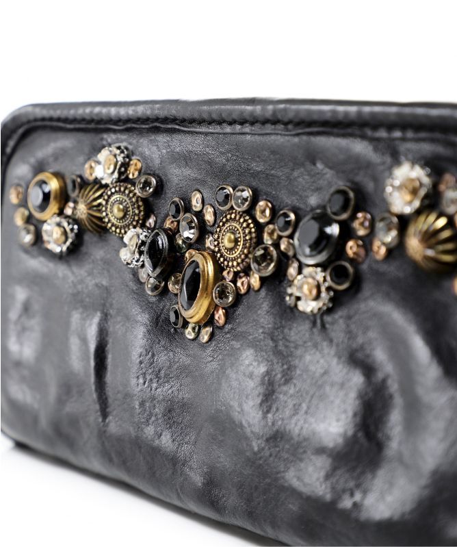 Campomaggi Embellished Leather Zip Around Wallet
