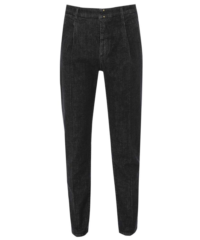Incotex Pleated Denim Tapered Jeans